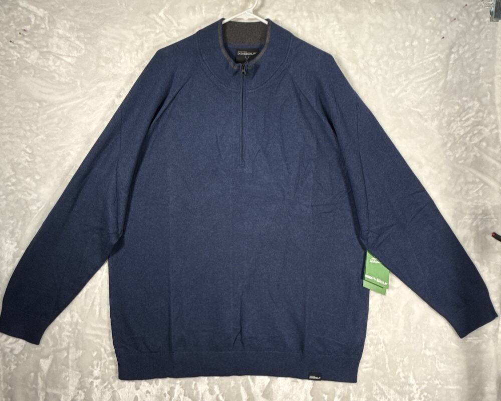 SKECHERS Navy Go Golf 1/4 Zip Pullover Shirt Mens 2XL Performance Long Sleeve